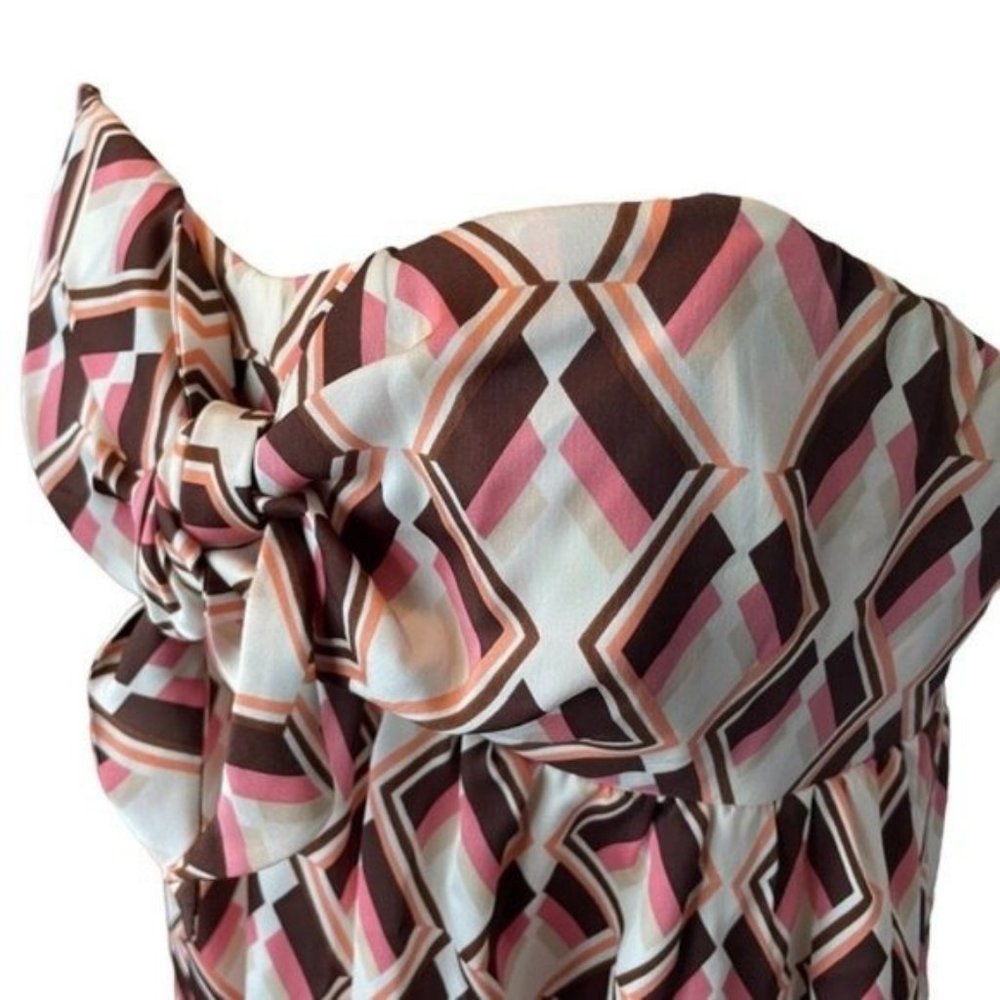 Shoshanna 100% Silk Strapless Knot Dress 4 - Picture 7 of 13